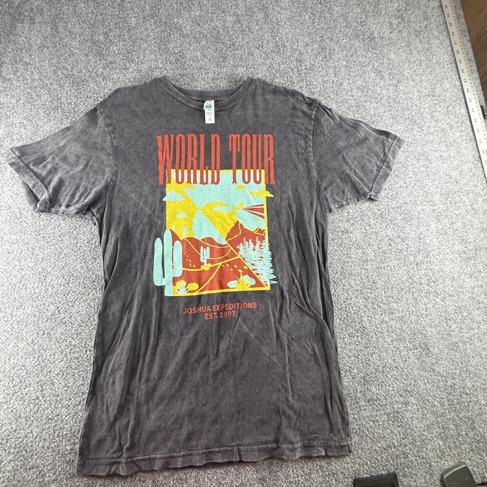 Lane Seven World Tour Joshua Expeditions Graphic Tee Gray Mineral Wash Medium